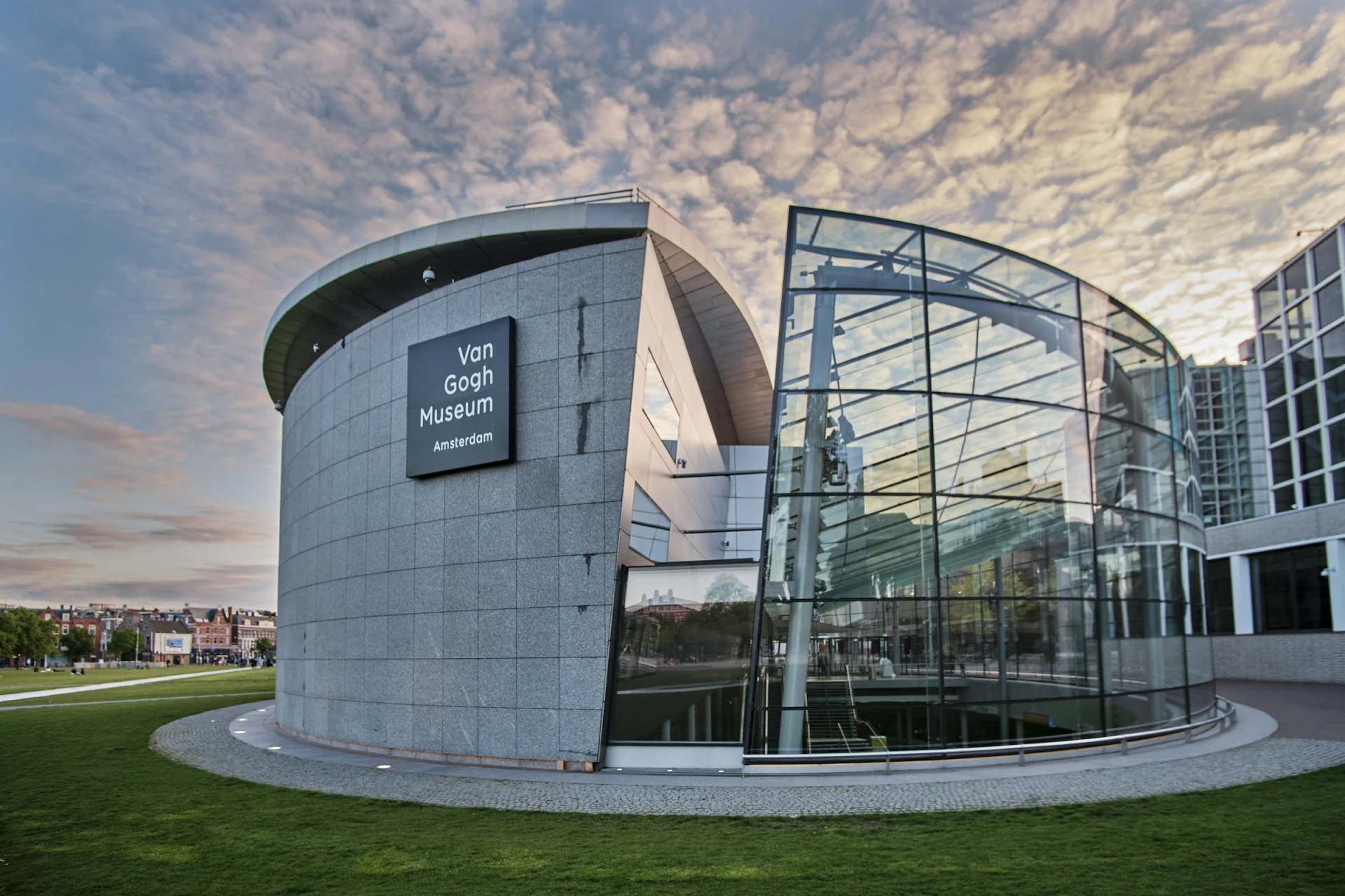 The Van Gogh Museum's glass entrance building